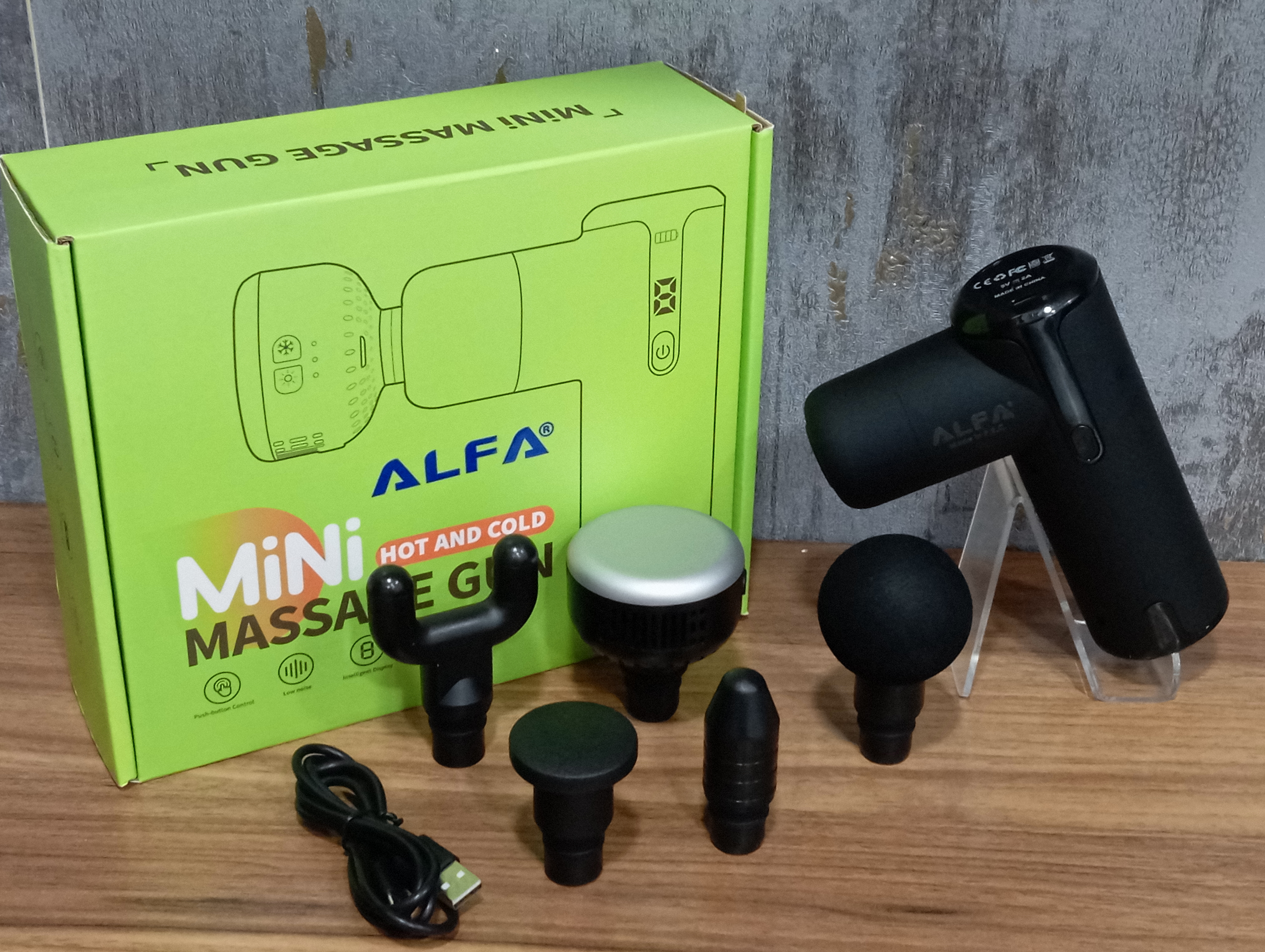 ماساژور شارژی تفنگی آلفا مدل MINI HOT COLD